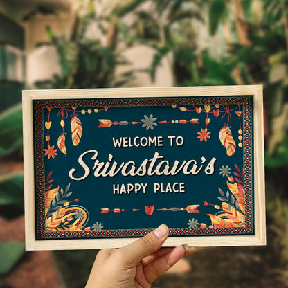 Bohemian Name Plate Design – Tribal Welcome Frame - Sblossom