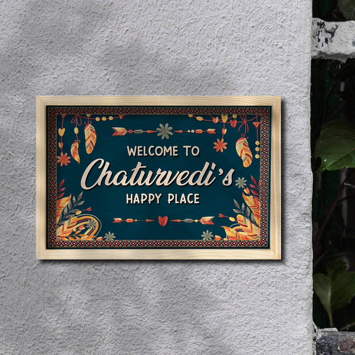 Bohemian Name Plate Design – Tribal Welcome Frame - Sblossom