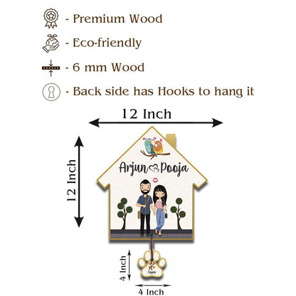 Border Couple Name Plate – Hut with Pet Paw Tag - Sblossom