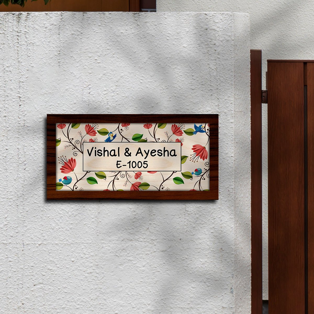 Botanical Flower Name Plate – Framed Art with Birds - Sblossom