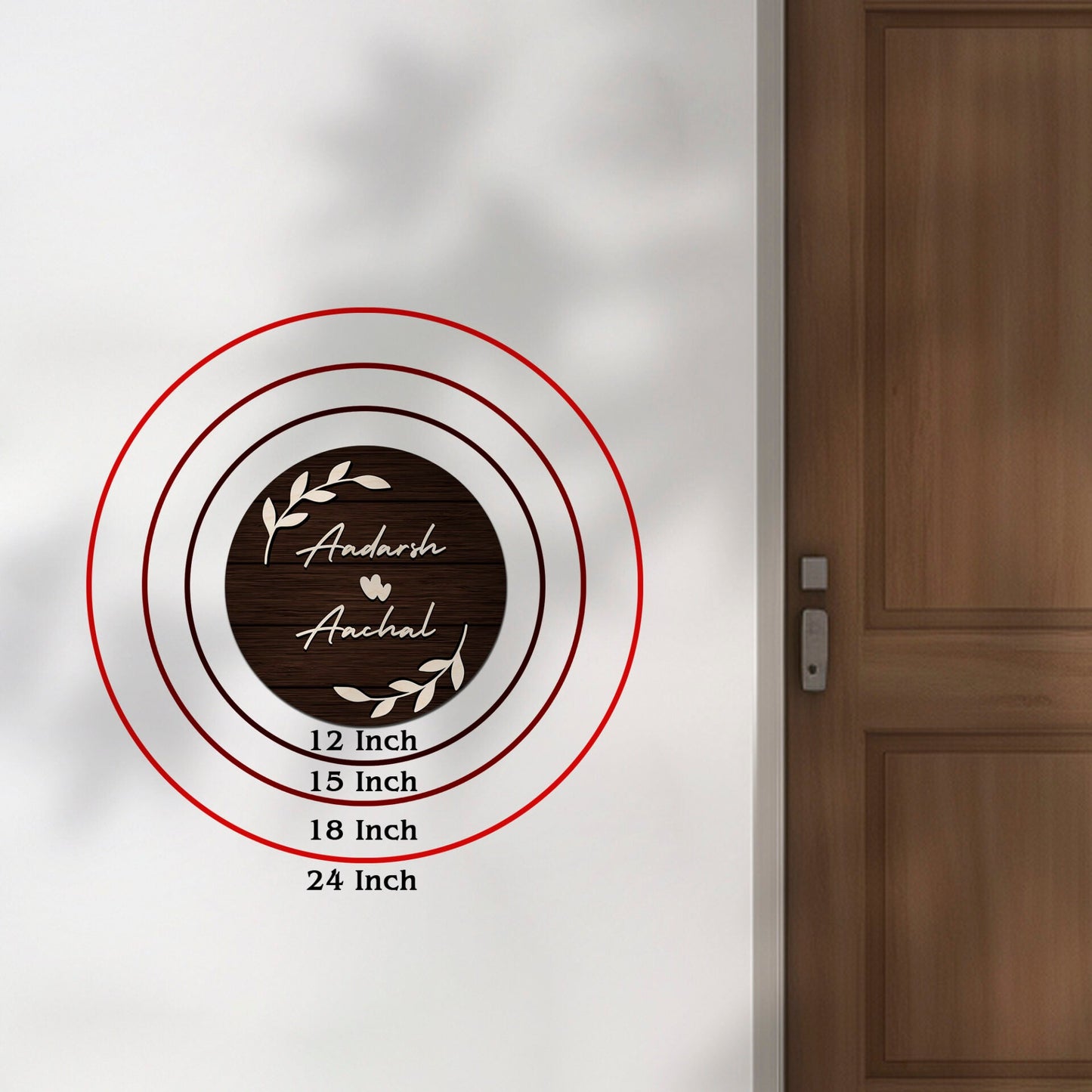 Botanical Name Plate Design – Dark Circle Couple in 3D - Sblossom