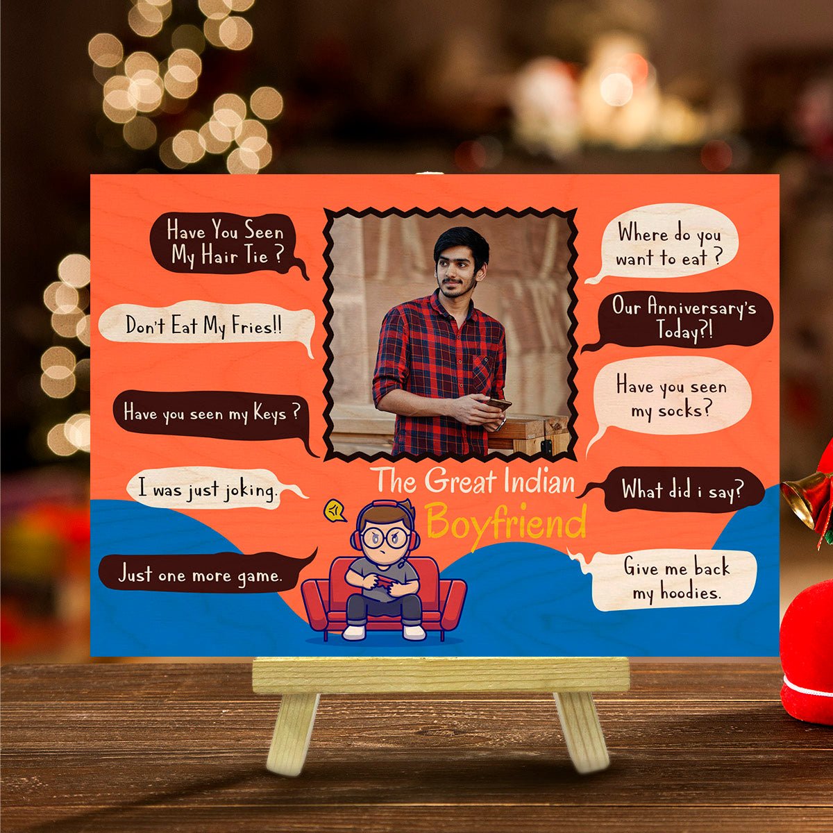 Boyfriend Wood Print Gift – Couple Love Photo Keepsake - Sblossom