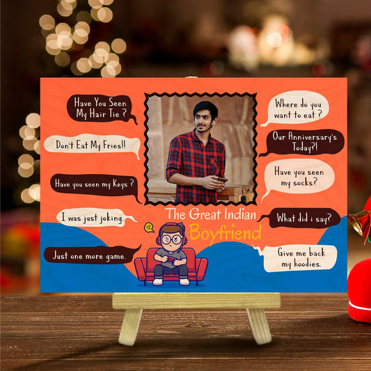 Boyfriend Wood Print Gift – Couple Love Photo Keepsake - Sblossom