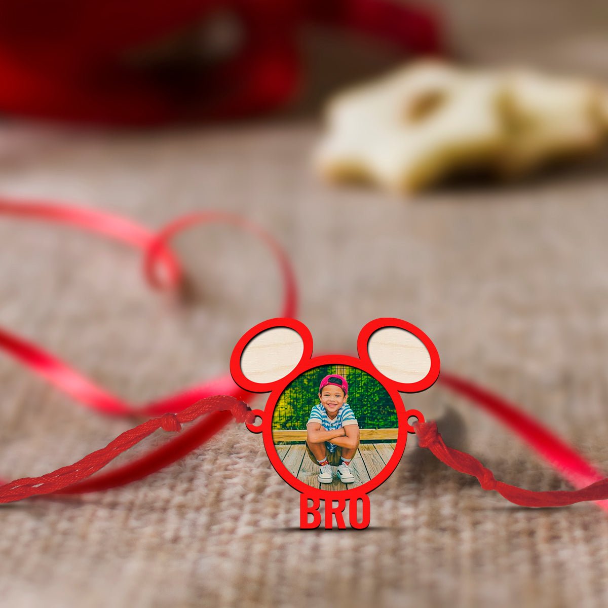 Bro Name Rakhi – Wooden Cartoon Design for Brother - Sblossom
