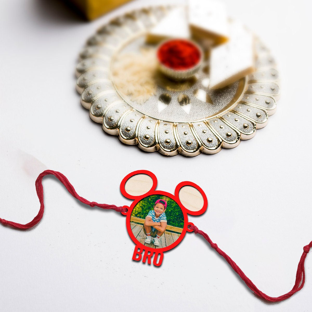 Bro Name Rakhi – Wooden Cartoon Design for Brother - Sblossom