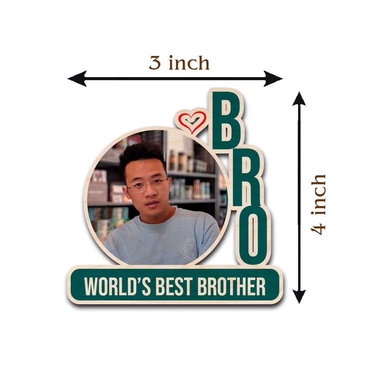 Brother Photo Fridge Magnet in Wood – World's Best Brother Design - Sblossom