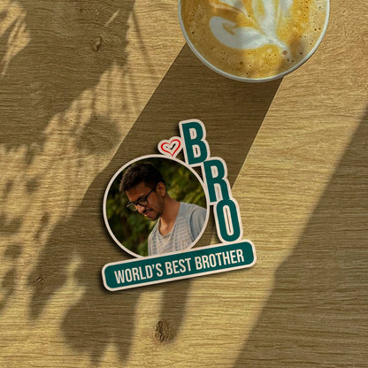 Brother Photo Fridge Magnet in Wood – World's Best Brother Design - Sblossom