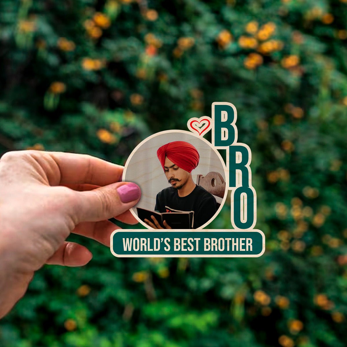 Brother Photo Fridge Magnet in Wood – World's Best Brother Design - Sblossom
