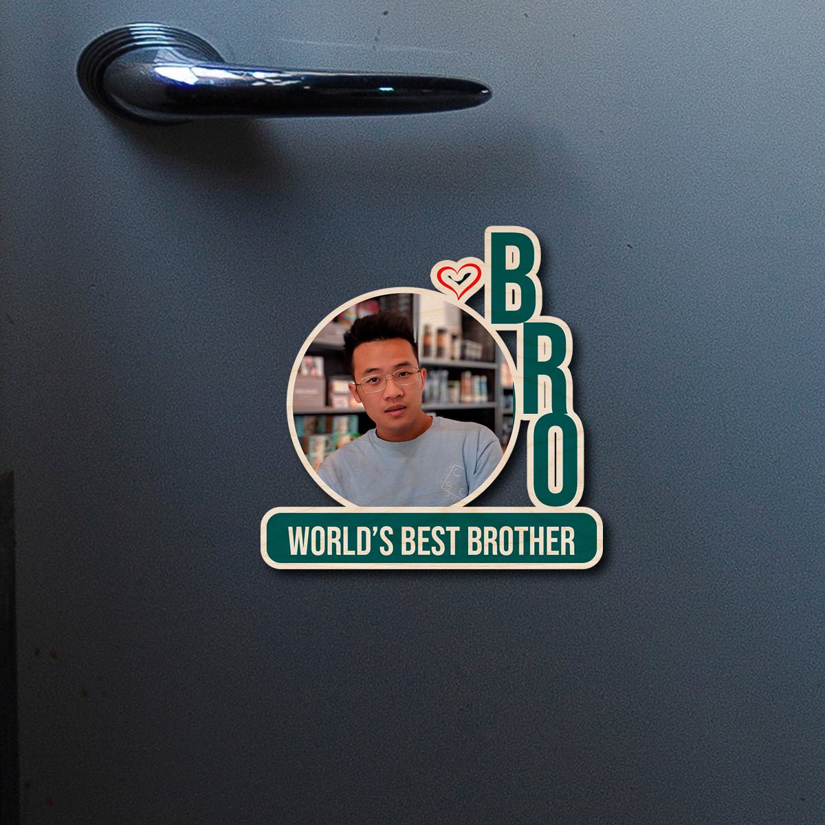 Brother Photo Fridge Magnet in Wood – World's Best Brother Design - Sblossom
