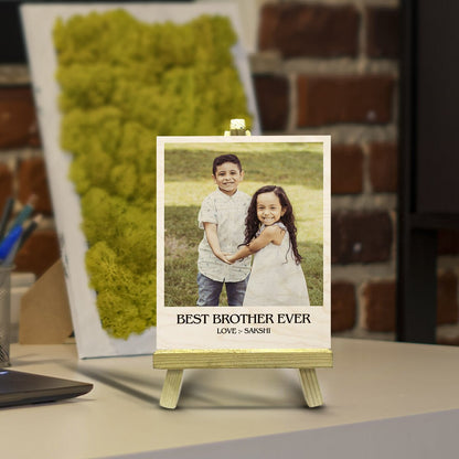 Brother Photo Wood Print with Easel Stand Personalized Decor - Sblossom