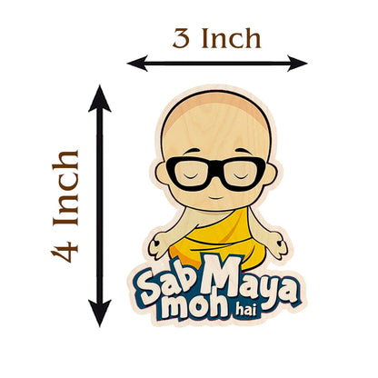 Buddha Quote Fridge Magnet – Hindi Cartoon Wood Design - Sblossom