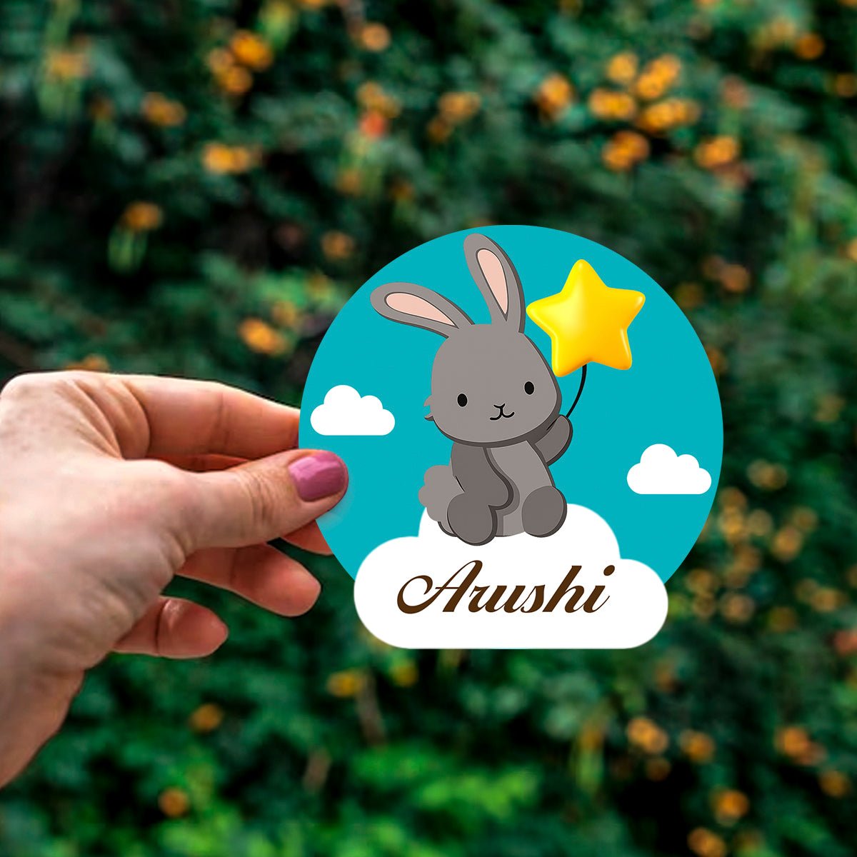 Bunny Kids Fridge Magnet – Personalized Wooden Cutout for Nursery - Sblossom