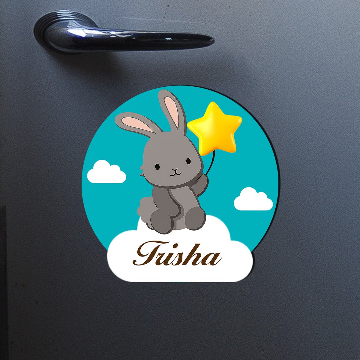 Bunny Kids Fridge Magnet – Personalized Wooden Cutout for Nursery - Sblossom