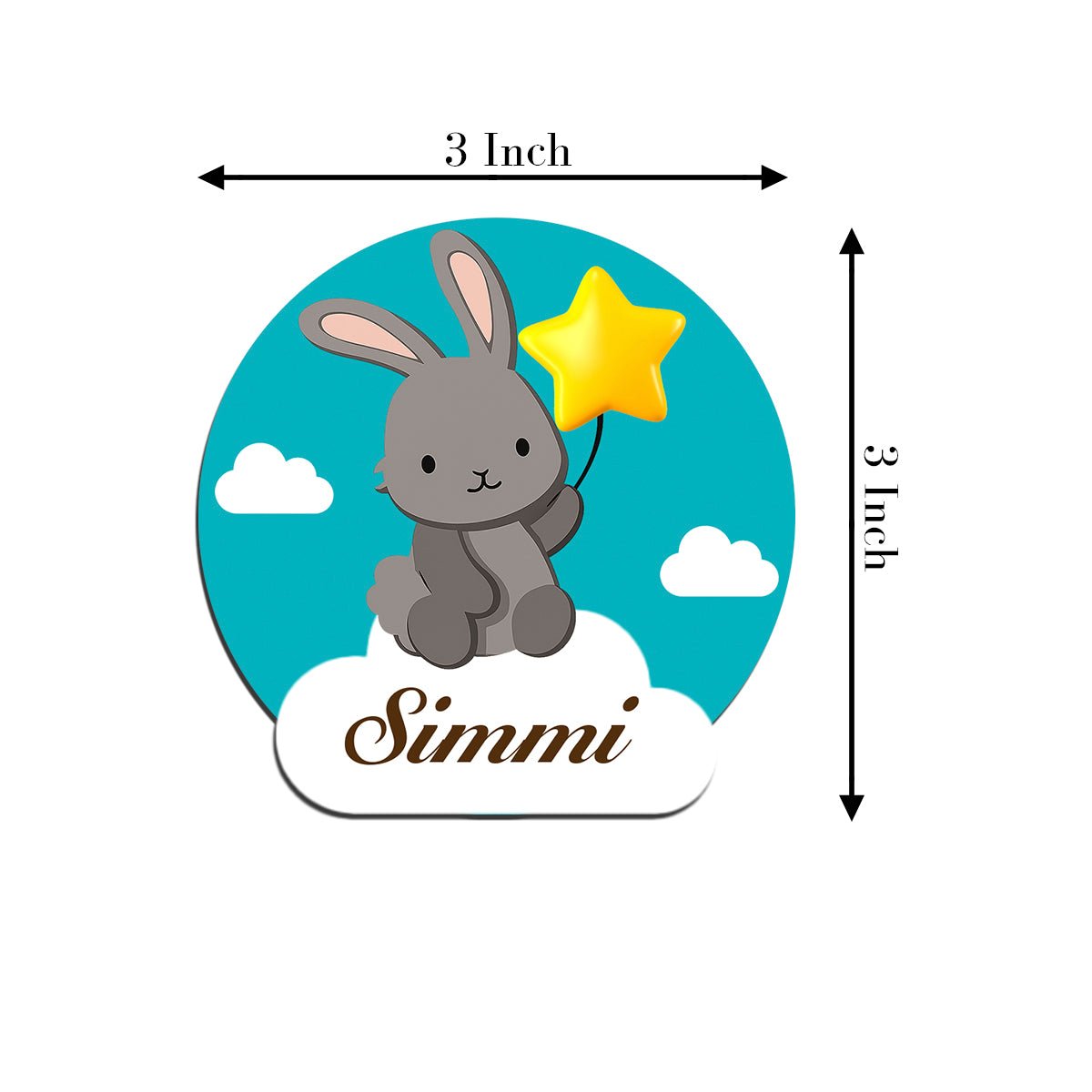 Bunny Kids Fridge Magnet – Personalized Wooden Cutout for Nursery - Sblossom