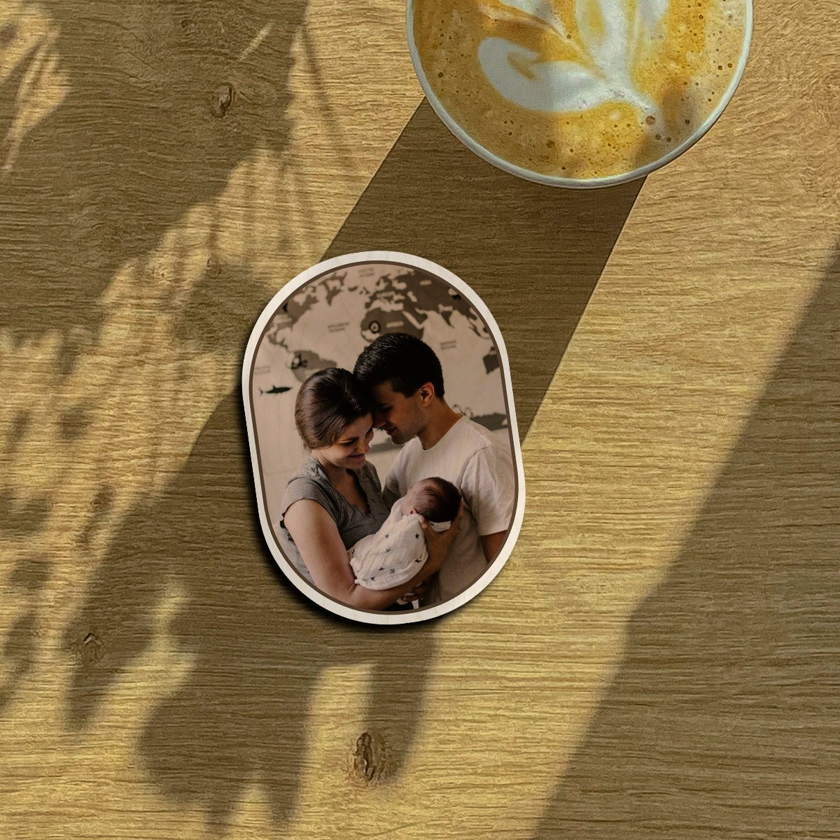 Capsule Oval Photo Magnet – Wooden Family Print - Sblossom