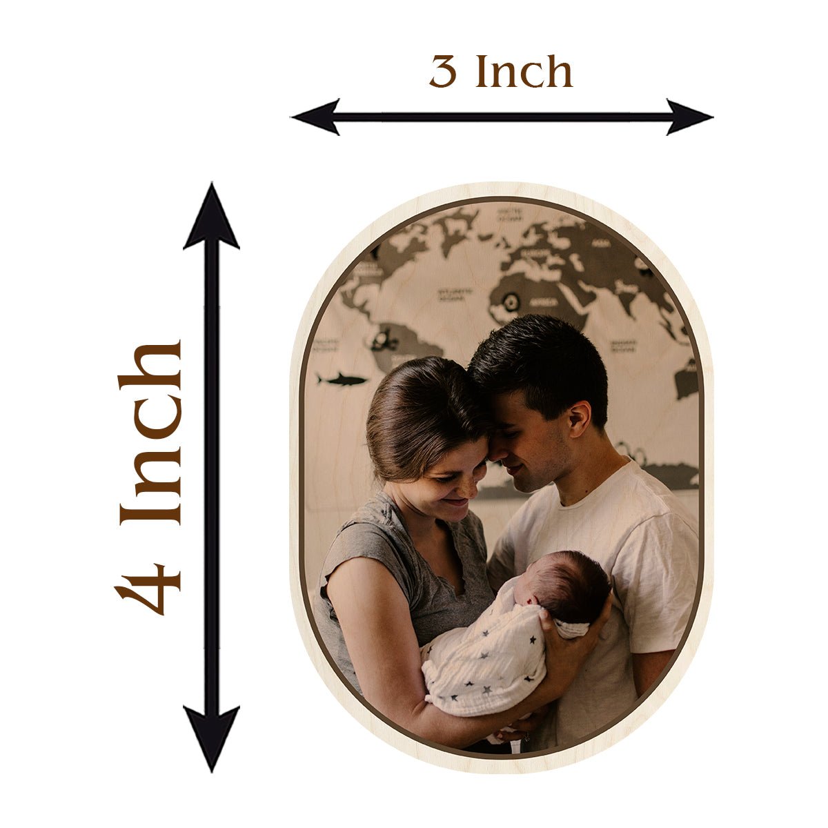 Capsule Oval Photo Magnet – Wooden Family Print - Sblossom