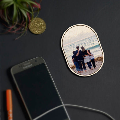 Capsule Oval Photo Magnet – Wooden Family Print - Sblossom