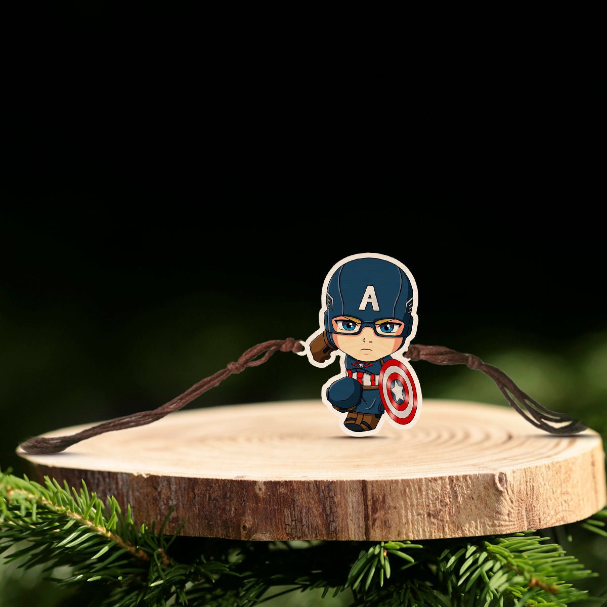 Captain America Rakhi – Wooden Cutout for Brother - Sblossom