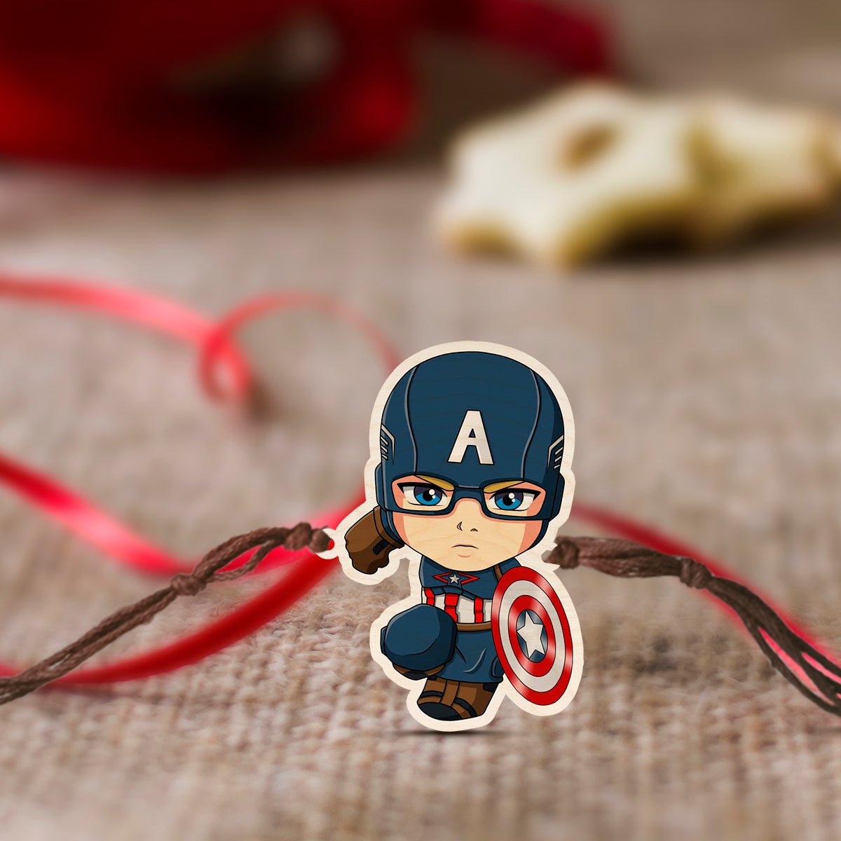 Captain America Rakhi – Wooden Cutout for Brother - Sblossom