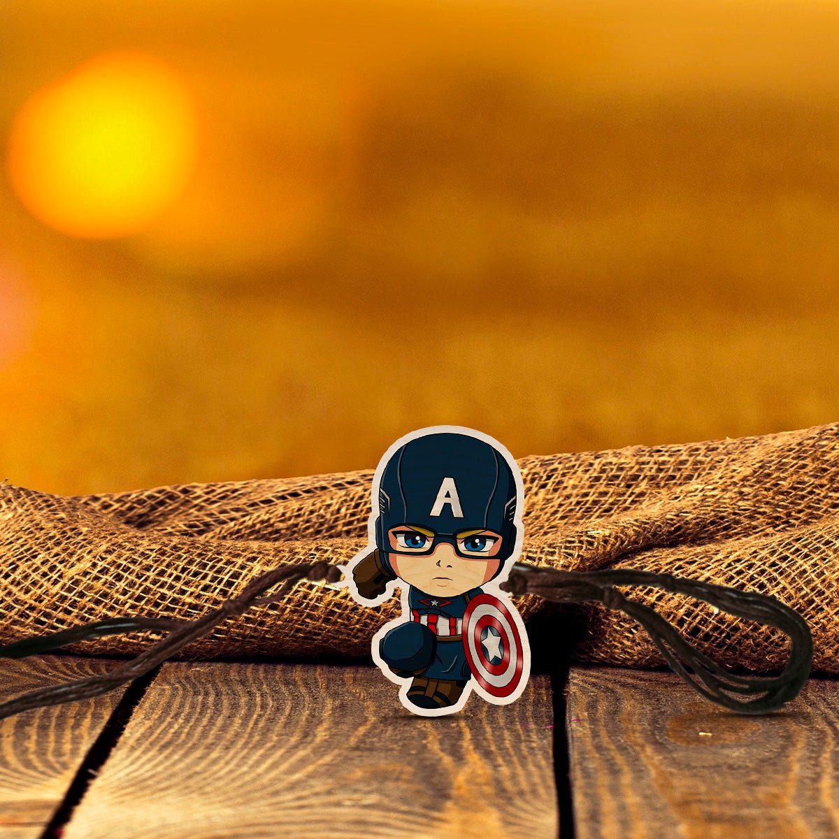 Captain America Rakhi – Wooden Cutout for Brother - Sblossom