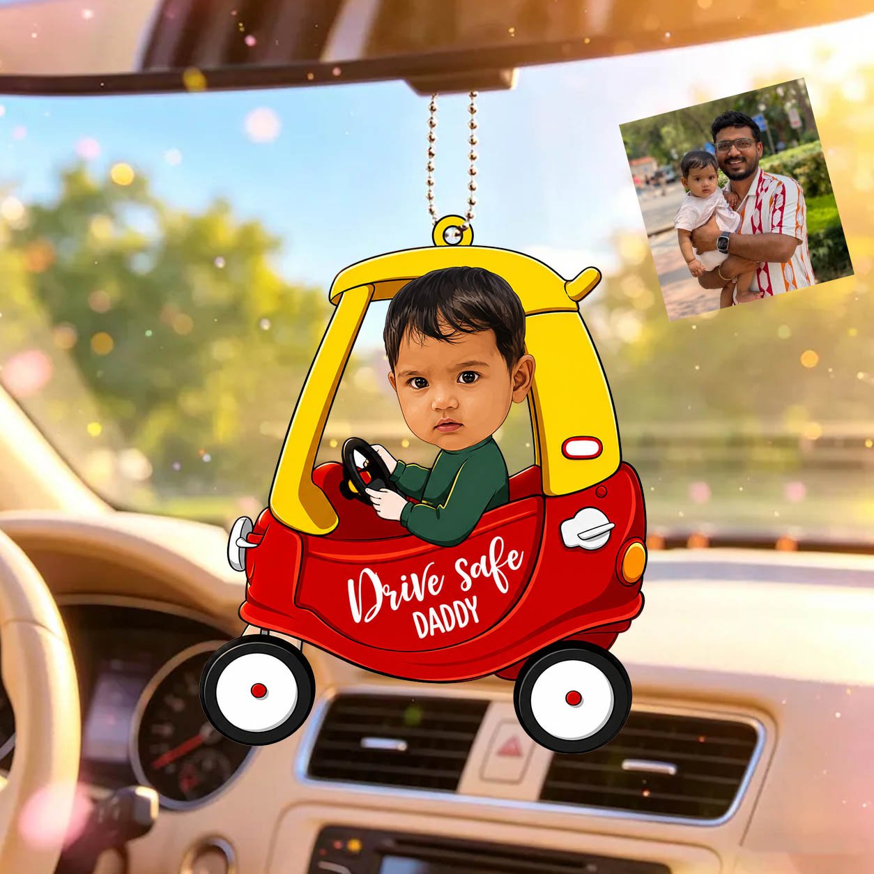 Car Hanging Photo for Dad – Personalized Wood Picture - Sblossom