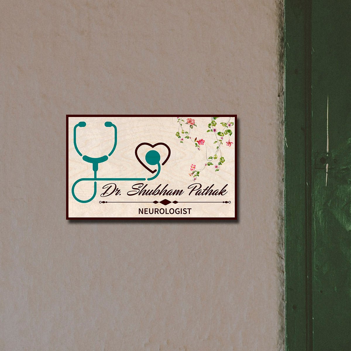 Cardiologist Name Plate – Heart Stethoscope for Clinic - Sblossom