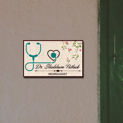 Cardiologist Name Plate – Heart Stethoscope for Clinic - Sblossom