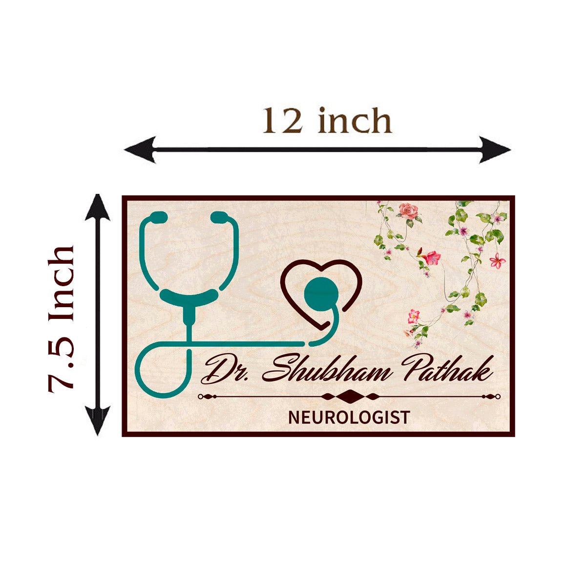Cardiologist Name Plate – Heart Stethoscope for Clinic - Sblossom