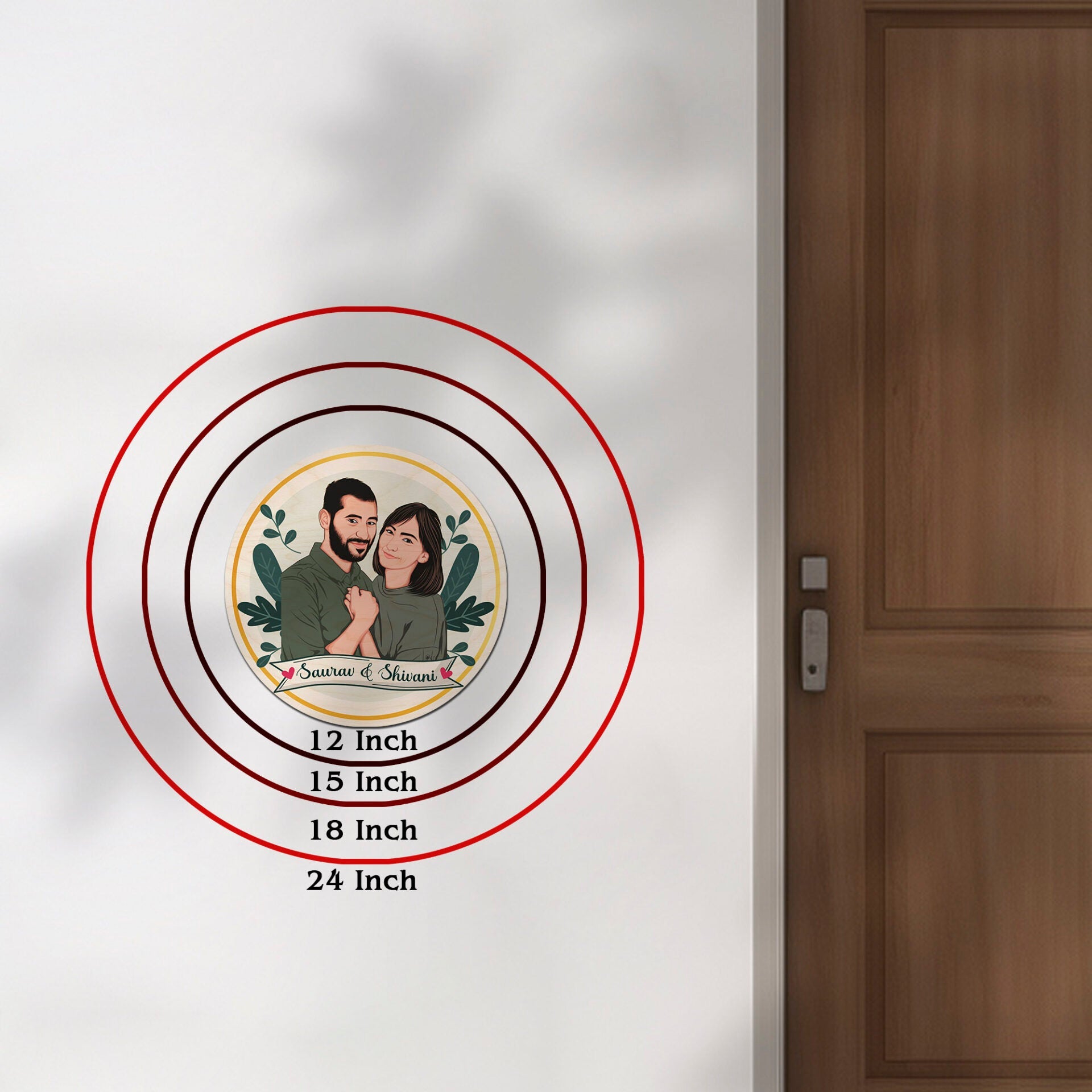 Caricature Couple Name Plate – Cartoon Portrait Ring - Sblossom