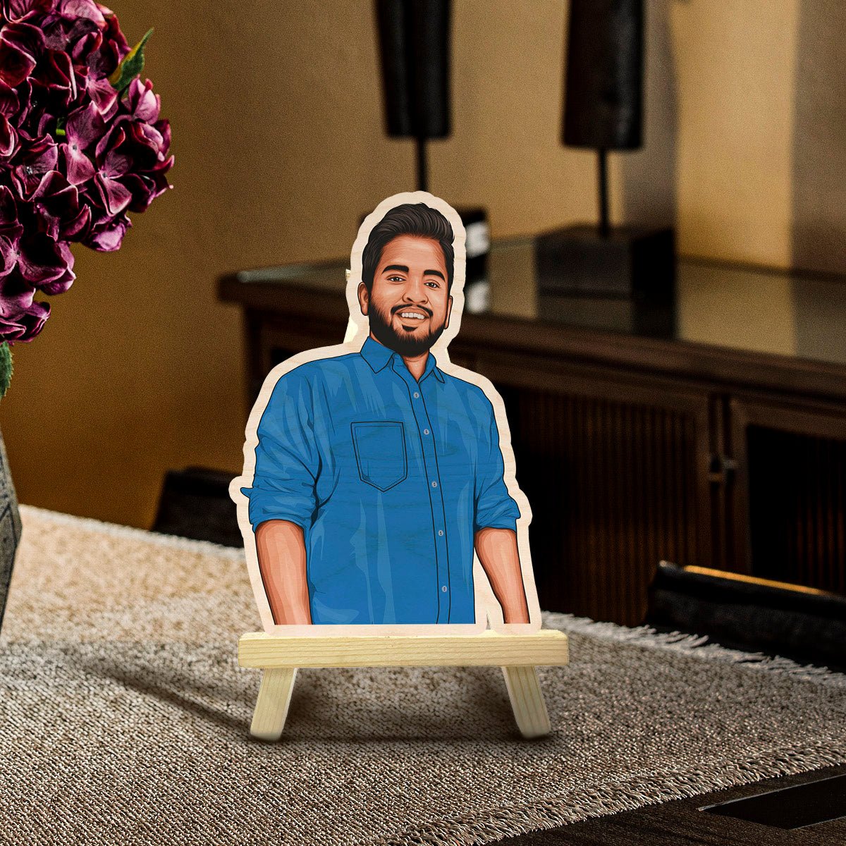 Caricature Wooden Cutout Gift with Personalized Cartoon Photo - Sblossom