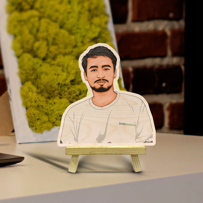 Caricature Wooden Cutout Gift with Personalized Cartoon Photo - Sblossom