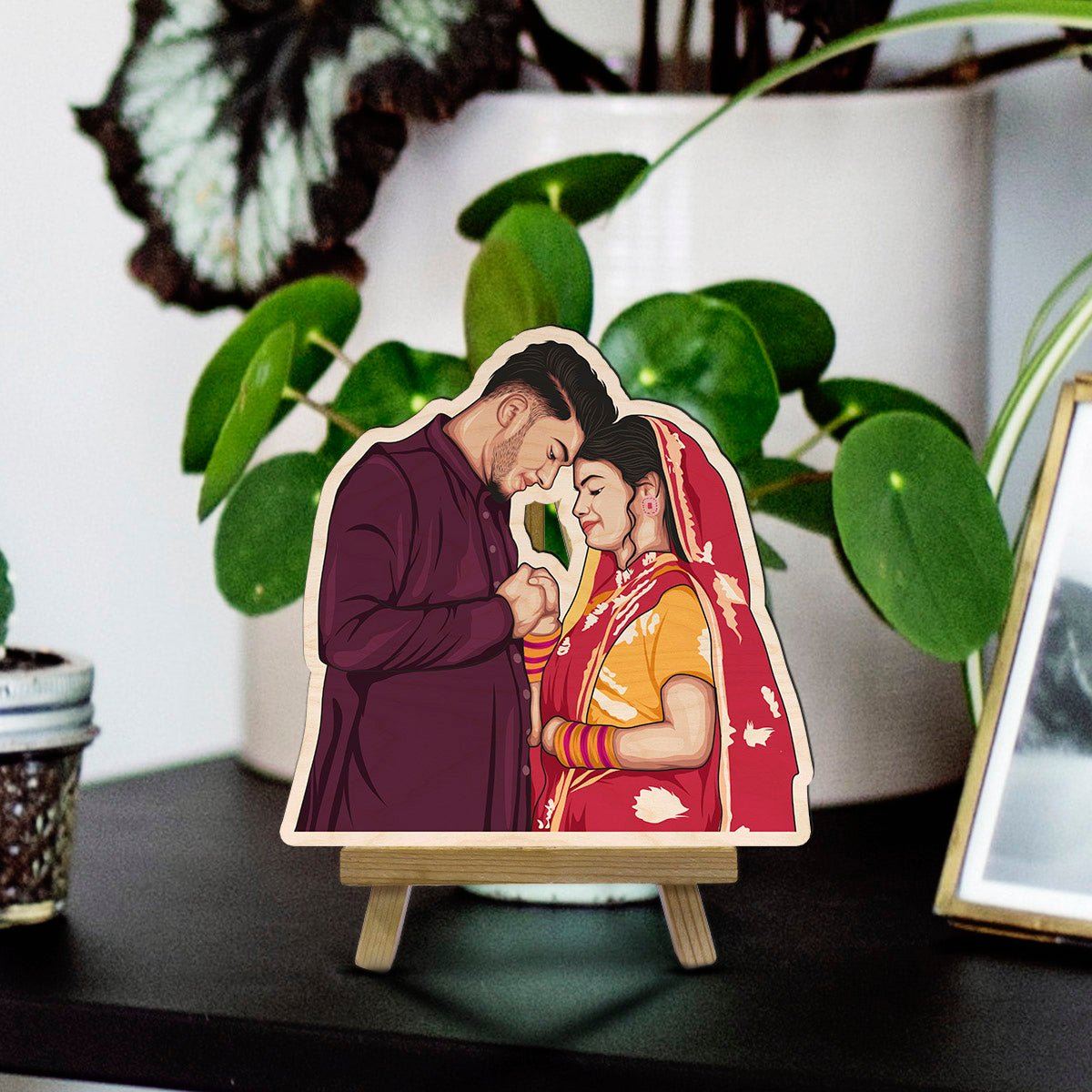 Caricature Wooden Cutout Gift with Personalized Cartoon Photo - Sblossom