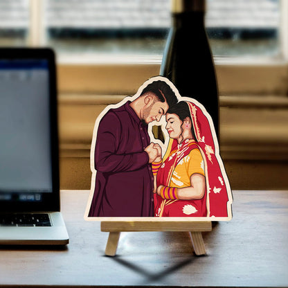 Caricature Wooden Cutout Gift with Personalized Cartoon Photo - Sblossom