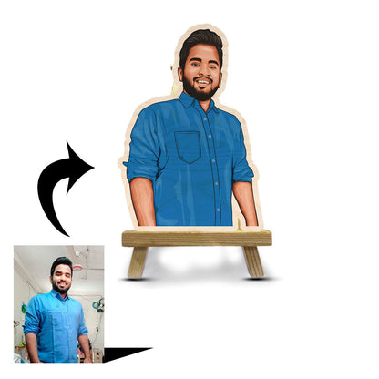 Caricature Wooden Cutout Gift with Personalized Cartoon Photo - Sblossom