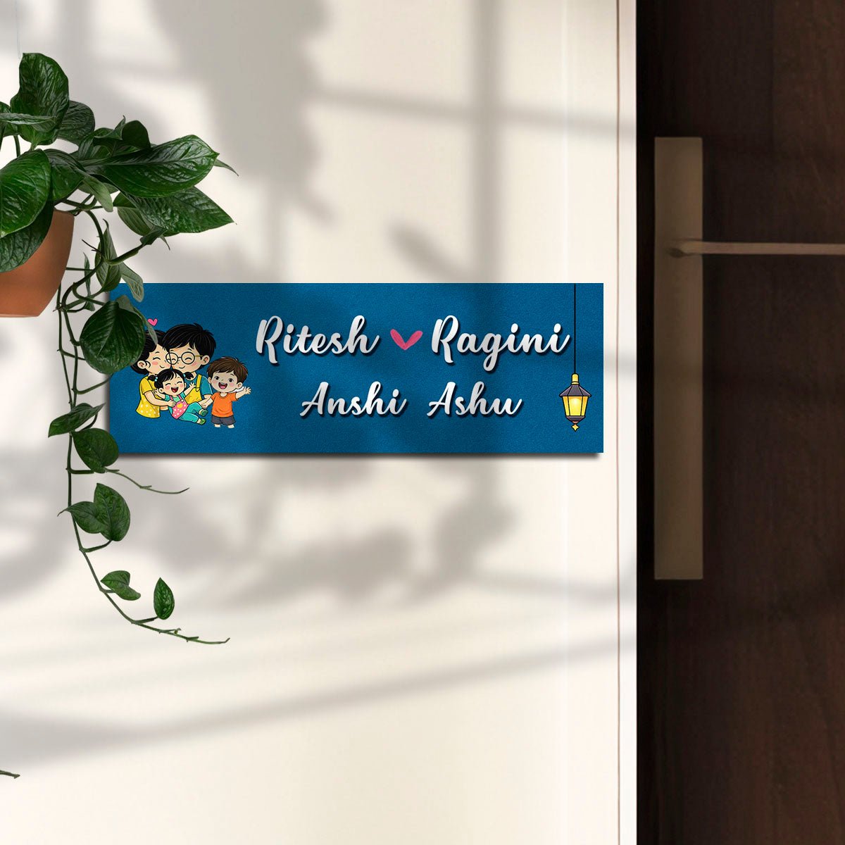 Cartoon Name Plate Design for Couple - Sblossom