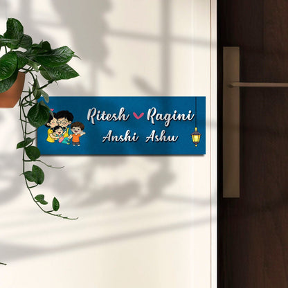 Cartoon Name Plate Design for Couple - Sblossom