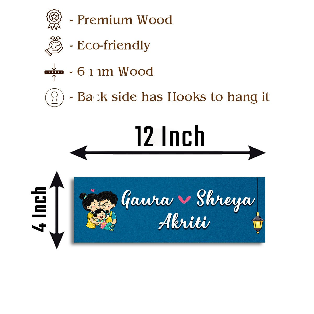 Cartoon Name Plate Design for Couple - Sblossom
