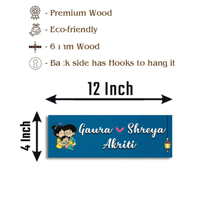 Cartoon Name Plate Design for Couple - Sblossom