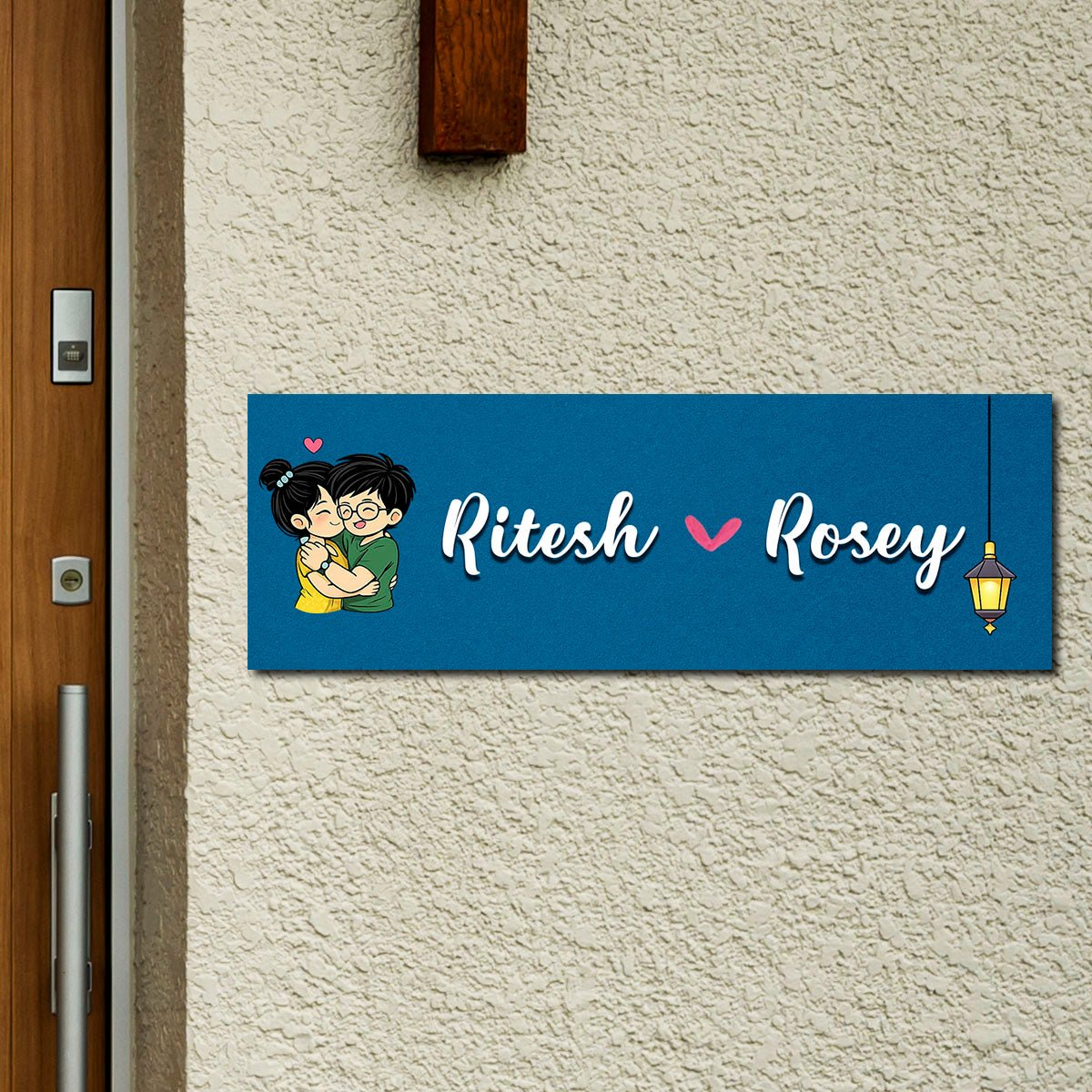 Cartoon Name Plate Design for Couple - Sblossom