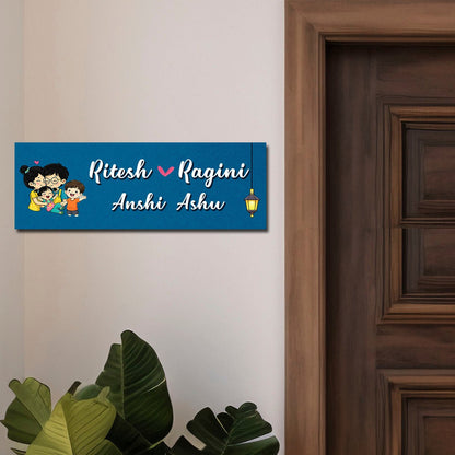 Cartoon Name Plate Design for Couple - Sblossom