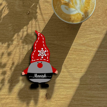 Christmas Gnome Wood Magnet – Name Belt Gnome Pair - Sblossom