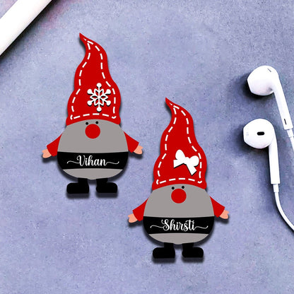 Christmas Gnome Wood Magnet – Name Belt Gnome Pair - Sblossom