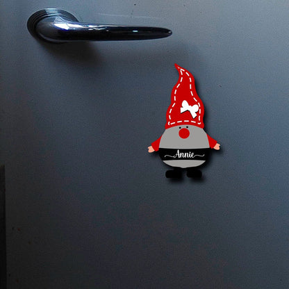 Christmas Gnome Wood Magnet – Name Belt Gnome Pair - Sblossom