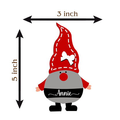 Christmas Gnome Wood Magnet – Name Belt Gnome Pair - Sblossom