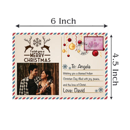 Christmas Wooden Postcard with Magnet and Personalized Festive Art - Sblossom