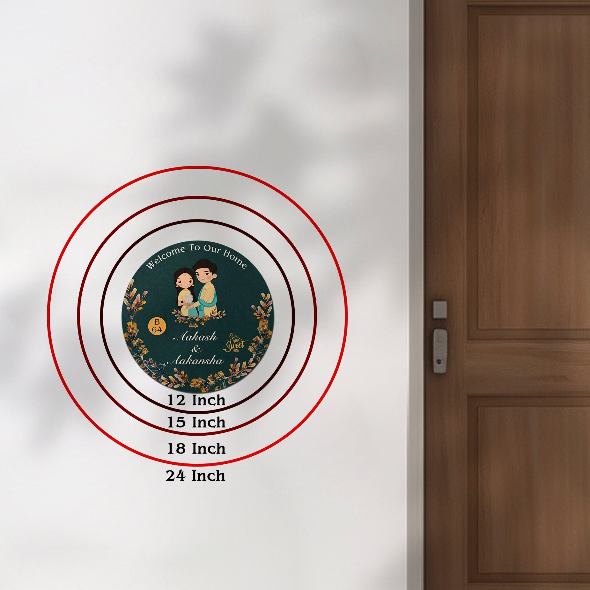 Circle Couple Name Plate – Traditional Welcome Home - Sblossom