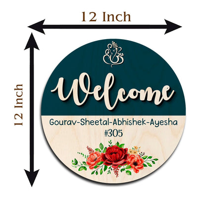 Circle Name Plate for Family - Sblossom