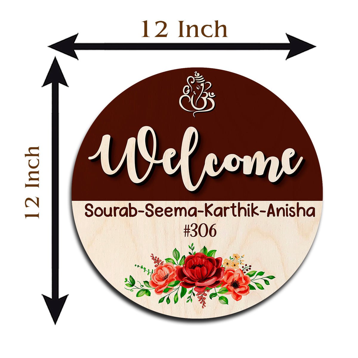 Circle Name Plate for Family - Sblossom