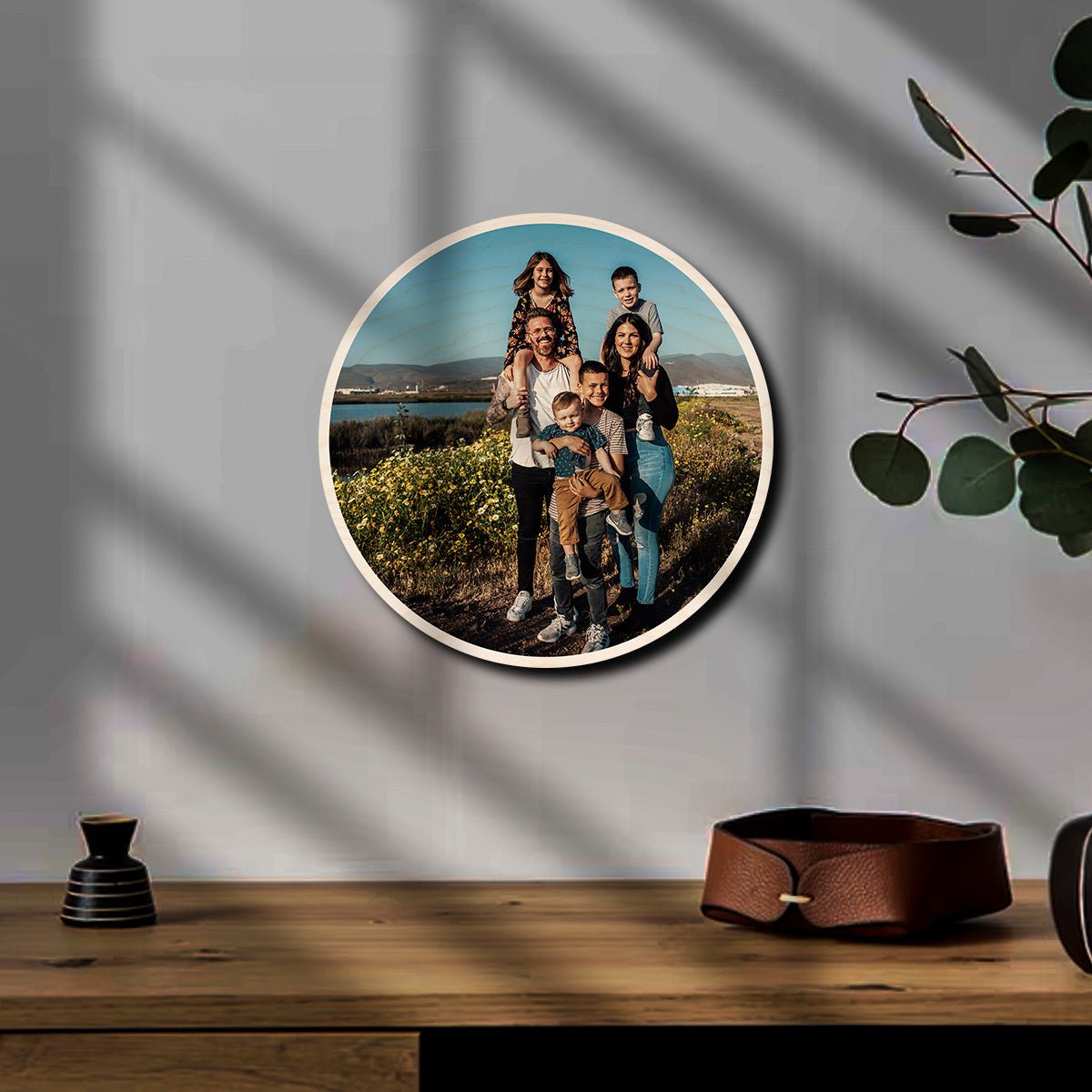Circle Photo Wood Print – Personalized Round Picture - Sblossom