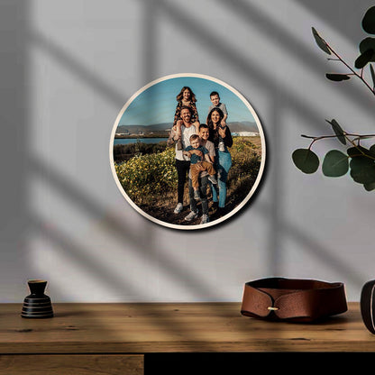 Circle Photo Wood Print – Personalized Round Picture - Sblossom